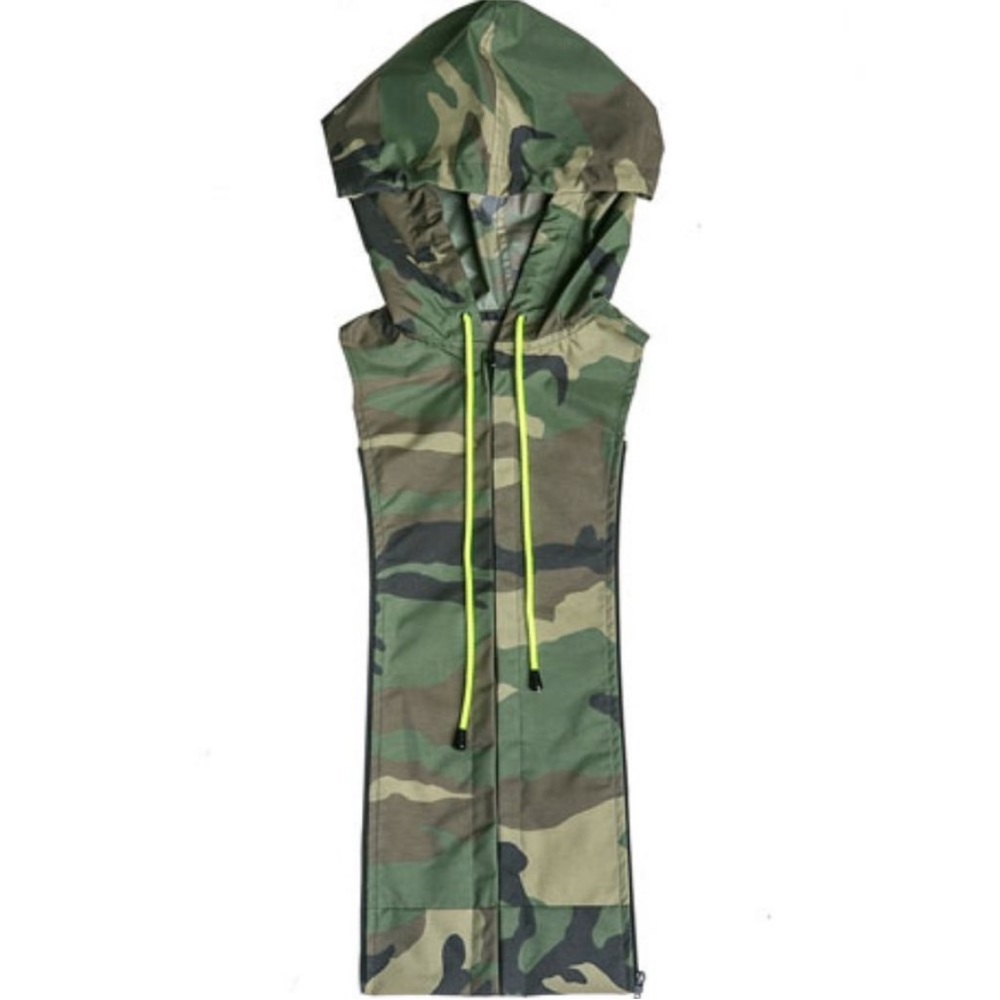 $248 VERONICA BEARD Camo Nylon Hoodie Dickey jacket blazer insert